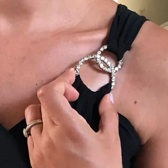 Vintage 90s Black Asymmetrical Dress Cocktail 1990 - Picture 5 of 10